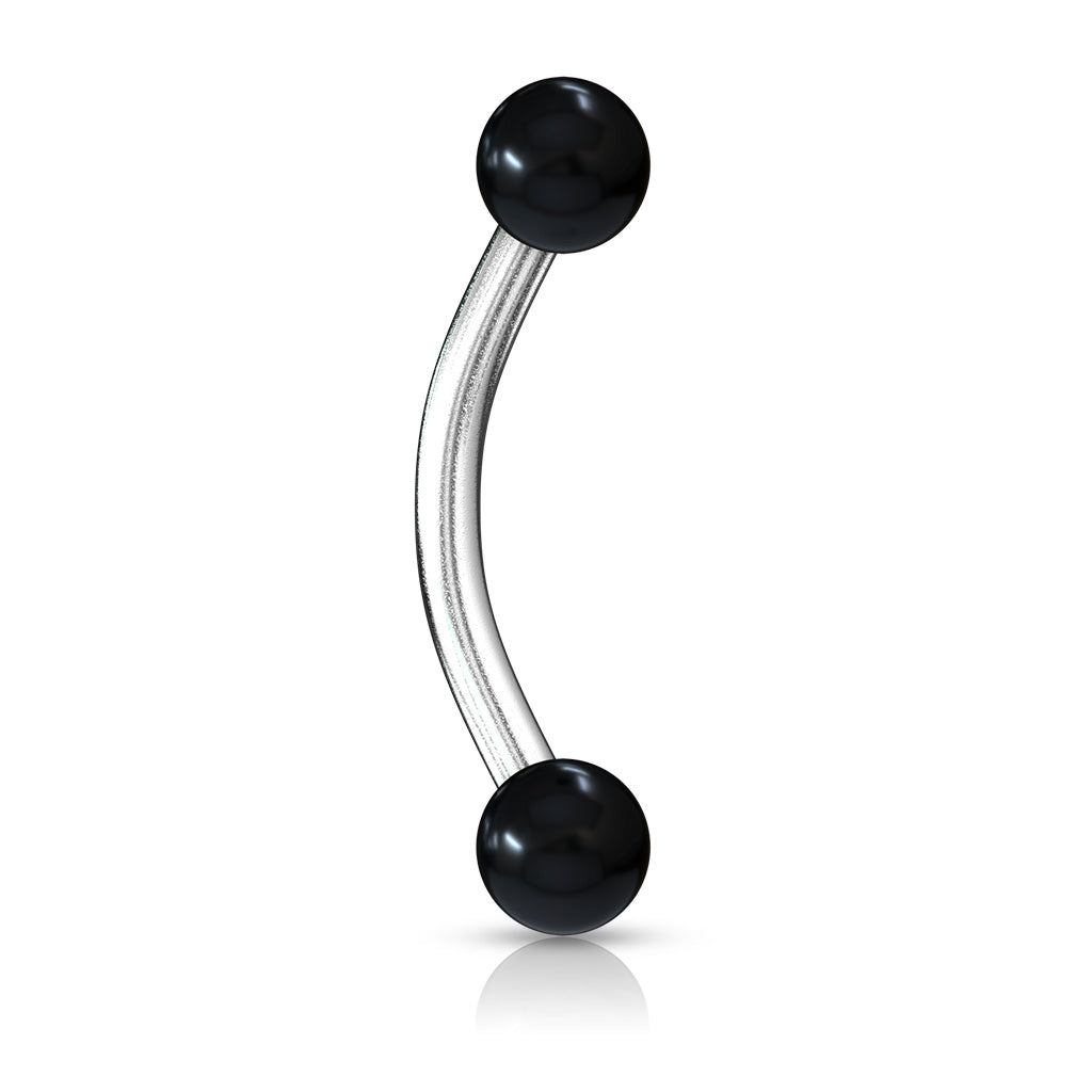 Solid Color Acrylic Balls Surgical Steel Curve Eyebrow